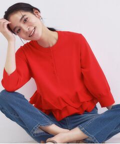 OPAQUE.CLIP / オペーク ドット クリップ ニット・セーター | 裾フリルヘンリーネックニット【洗濯機OK】