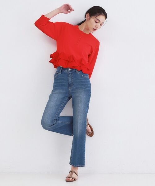 OPAQUE.CLIP / オペーク ドット クリップ ニット・セーター | 裾フリルヘンリーネックニット【洗濯機OK】 | 詳細10