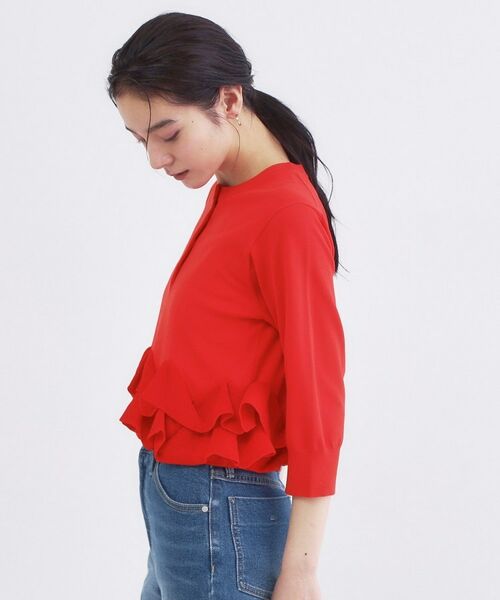 OPAQUE.CLIP / オペーク ドット クリップ ニット・セーター | 裾フリルヘンリーネックニット【洗濯機OK】 | 詳細14