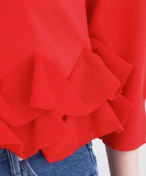 OPAQUE.CLIP / オペーク ドット クリップ ニット・セーター | 裾フリルヘンリーネックニット【洗濯機OK】 | 詳細18