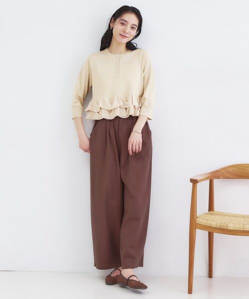 OPAQUE.CLIP / オペーク ドット クリップ ニット・セーター | 裾フリルヘンリーネックニット【洗濯機OK】 | 詳細2