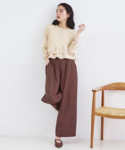 OPAQUE.CLIP / オペーク ドット クリップ ニット・セーター | 裾フリルヘンリーネックニット【洗濯機OK】 | 詳細3