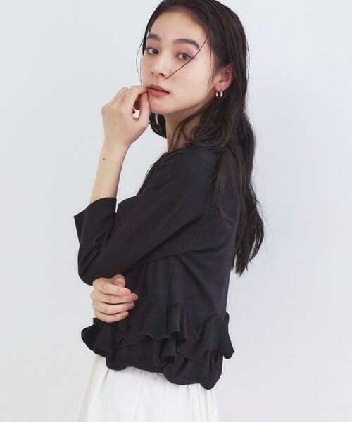 OPAQUE.CLIP / オペーク ドット クリップ ニット・セーター | 裾フリルヘンリーネックニット【洗濯機OK】 | 詳細5