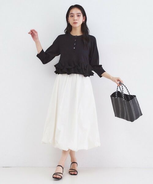 OPAQUE.CLIP / オペーク ドット クリップ ニット・セーター | 裾フリルヘンリーネックニット【洗濯機OK】 | 詳細6