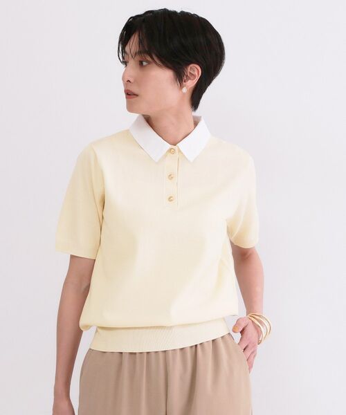 OPAQUE.CLIP / オペーク ドット クリップ ニット・セーター | 2WAY衿付きニット【洗濯機OK】(アイボリー(004))