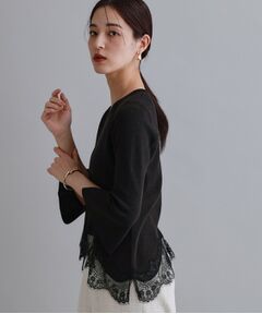 OPAQUE.CLIP / オペーク ドット クリップ ニット・セーター | 【es】裾イレギュラーヘムレースニット【洗濯機OK】