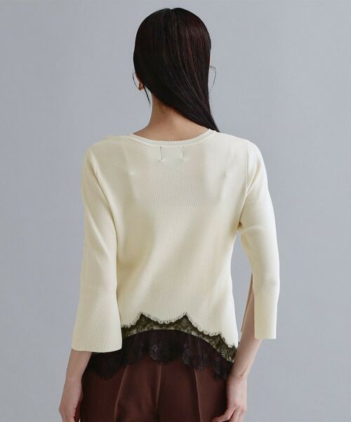 OPAQUE.CLIP / オペーク ドット クリップ ニット・セーター | 【es】裾イレギュラーヘムレースニット【洗濯機OK】 | 詳細11