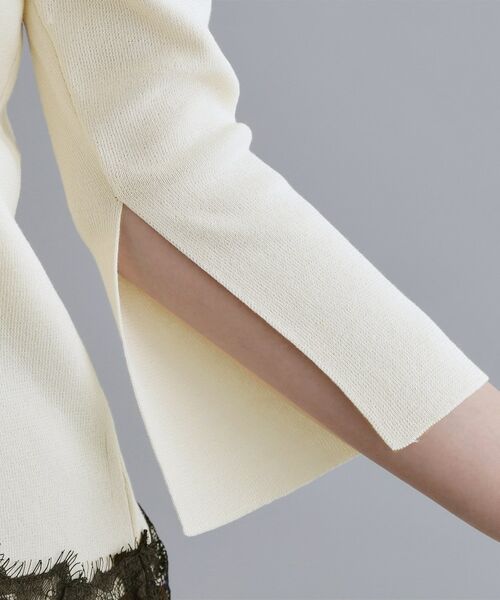 OPAQUE.CLIP / オペーク ドット クリップ ニット・セーター | 【es】裾イレギュラーヘムレースニット【洗濯機OK】 | 詳細14