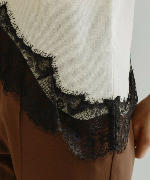 OPAQUE.CLIP / オペーク ドット クリップ ニット・セーター | 【es】裾イレギュラーヘムレースニット【洗濯機OK】 | 詳細15