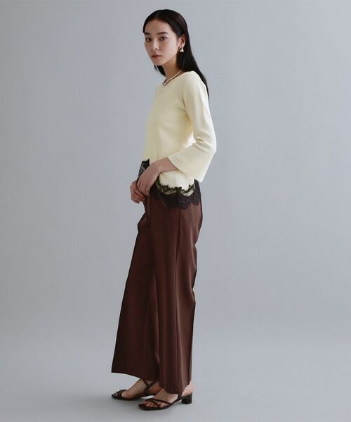 OPAQUE.CLIP / オペーク ドット クリップ ニット・セーター | 【es】裾イレギュラーヘムレースニット【洗濯機OK】 | 詳細3