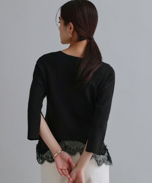 OPAQUE.CLIP / オペーク ドット クリップ ニット・セーター | 【es】裾イレギュラーヘムレースニット【洗濯機OK】 | 詳細5