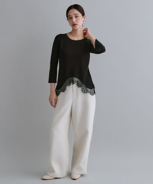 OPAQUE.CLIP / オペーク ドット クリップ ニット・セーター | 【es】裾イレギュラーヘムレースニット【洗濯機OK】 | 詳細6