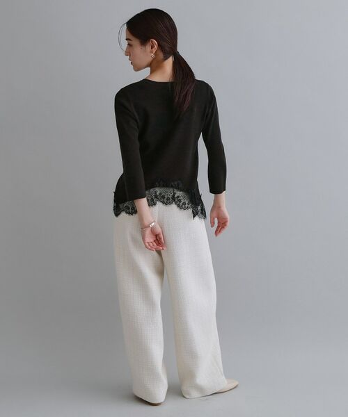 OPAQUE.CLIP / オペーク ドット クリップ ニット・セーター | 【es】裾イレギュラーヘムレースニット【洗濯機OK】 | 詳細7