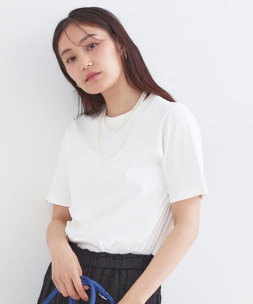 OPAQUE.CLIP / オペーク ドット クリップ Tシャツ | オーガニックコットン混ベーシックTシャツ【洗濯機OK】（ホワイト(001)）