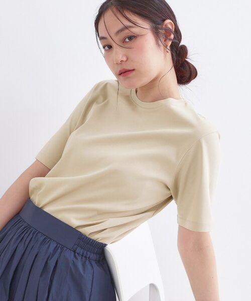 OPAQUE.CLIP / オペーク ドット クリップ Tシャツ | オーガニックコットン混ベーシックTシャツ【洗濯機OK】（ライトベージュ(051)）