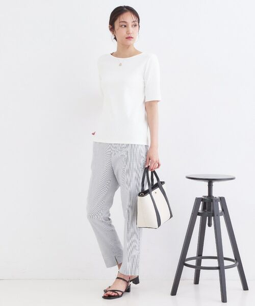 OPAQUE.CLIP / オペーク ドット クリップ カットソー | ベーシックリブボートネックカットソー【洗濯機OK】 | 詳細2