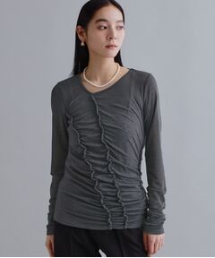 OPAQUE.CLIP / オペーク ドット クリップ カットソー | 【es】アシンメトリーシャーリング シアーカットソー【洗濯機OK】