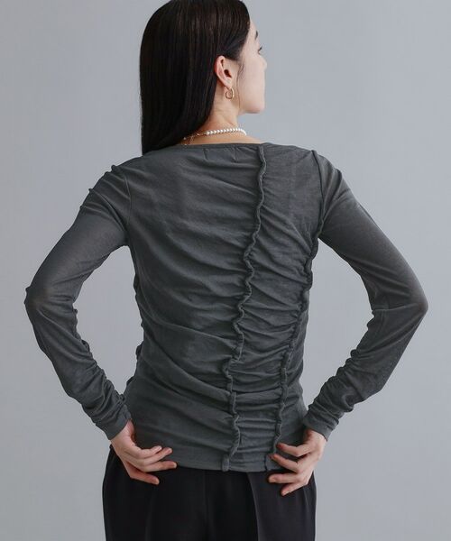 OPAQUE.CLIP / オペーク ドット クリップ カットソー | 【es】アシンメトリーシャーリング シアーカットソー【洗濯機OK】 | 詳細1