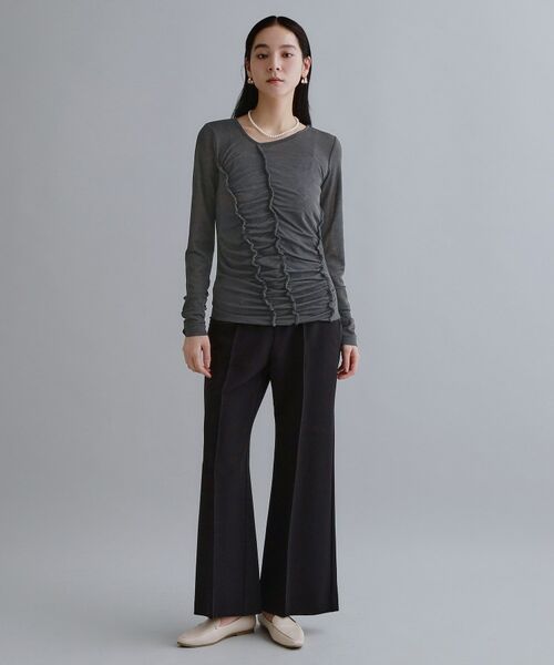 OPAQUE.CLIP / オペーク ドット クリップ カットソー | 【es】アシンメトリーシャーリング シアーカットソー【洗濯機OK】 | 詳細2