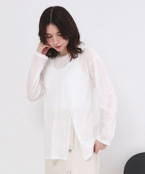 OPAQUE.CLIP / オペーク ドット クリップ カットソー | シアースリットカットソー【洗濯機OK】 | 詳細1