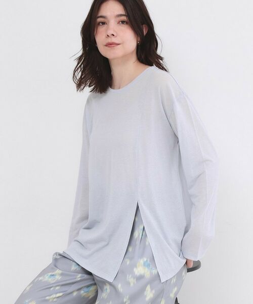 OPAQUE.CLIP / オペーク ドット クリップ カットソー | シアースリットカットソー【洗濯機OK】（ライトグレー(011)）