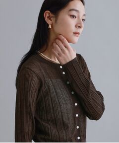 OPAQUE.CLIP / オペーク ドット クリップ カーディガン・ボレロ | 【es】シアーランダムリブニットカーディガン【洗濯機OK／抗ピル】
