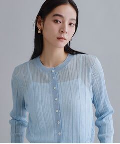 OPAQUE.CLIP / オペーク ドット クリップ カーディガン・ボレロ | 【es】シアーランダムリブニットカーディガン【洗濯機OK／抗ピル】