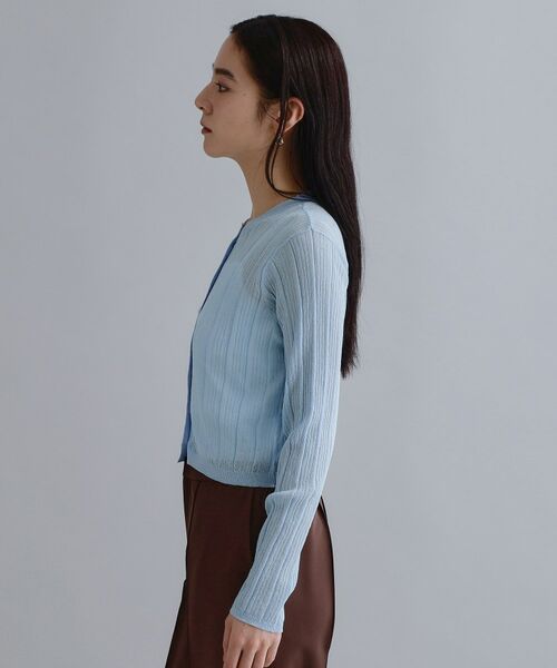 OPAQUE.CLIP / オペーク ドット クリップ カーディガン・ボレロ | 【es】シアーランダムリブニットカーディガン【洗濯機OK／抗ピル】 | 詳細10