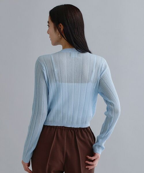 OPAQUE.CLIP / オペーク ドット クリップ カーディガン・ボレロ | 【es】シアーランダムリブニットカーディガン【洗濯機OK／抗ピル】 | 詳細11