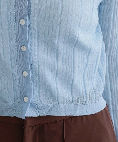 OPAQUE.CLIP / オペーク ドット クリップ カーディガン・ボレロ | 【es】シアーランダムリブニットカーディガン【洗濯機OK／抗ピル】 | 詳細14