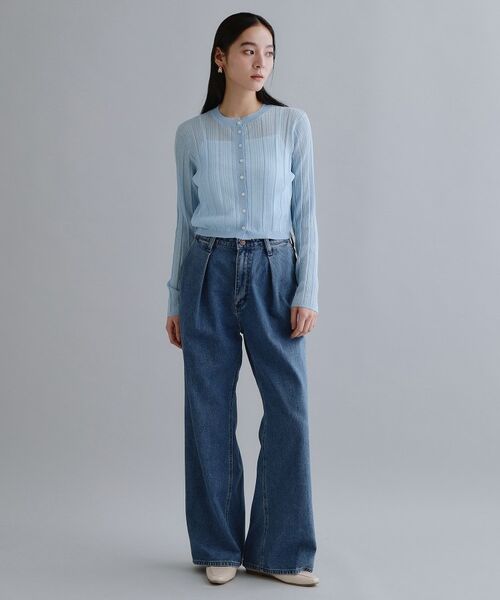 OPAQUE.CLIP / オペーク ドット クリップ カーディガン・ボレロ | 【es】シアーランダムリブニットカーディガン【洗濯機OK／抗ピル】 | 詳細6