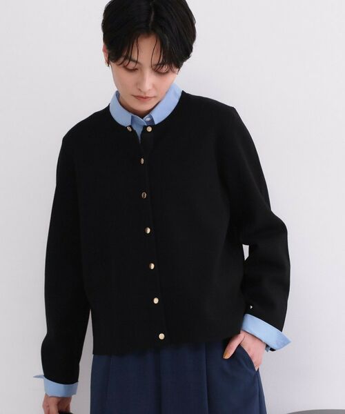 OPAQUE.CLIP / オペーク ドット クリップ カーディガン・ボレロ | スナップボタンニットカーディガン【洗濯機OK/抗ピル】（ブラック(019)）