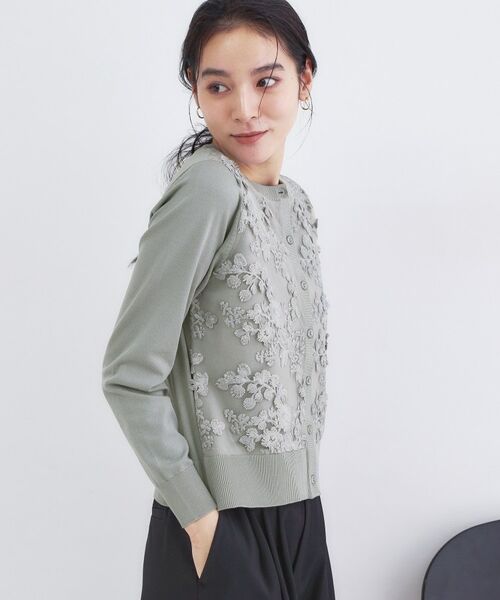 OPAQUE.CLIP / オペーク ドット クリップ カーディガン・ボレロ | チュールレースニットカーディガン【洗える】 | 詳細1