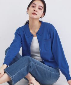 OPAQUE.CLIP / オペーク ドット クリップ カーディガン・ボレロ | ポロ衿デザインニットカーディガン【洗濯機OK】