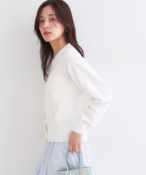 OPAQUE.CLIP / オペーク ドット クリップ カーディガン・ボレロ | ポロ衿デザインニットカーディガン【洗濯機OK】 | 詳細1