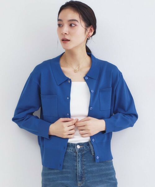 OPAQUE.CLIP / オペーク ドット クリップ カーディガン・ボレロ | ポロ衿デザインニットカーディガン【洗濯機OK】 | 詳細13