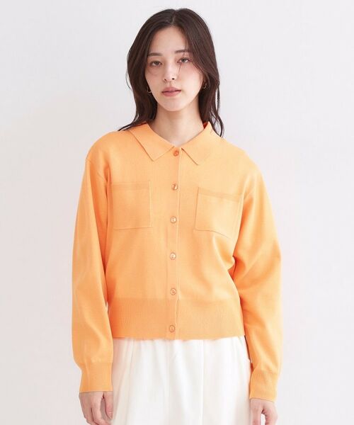 OPAQUE.CLIP / オペーク ドット クリップ カーディガン・ボレロ | ポロ衿デザインニットカーディガン【洗濯機OK】 | 詳細17