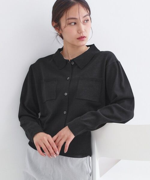 OPAQUE.CLIP / オペーク ドット クリップ カーディガン・ボレロ | ポロ衿デザインニットカーディガン【洗濯機OK】 | 詳細5