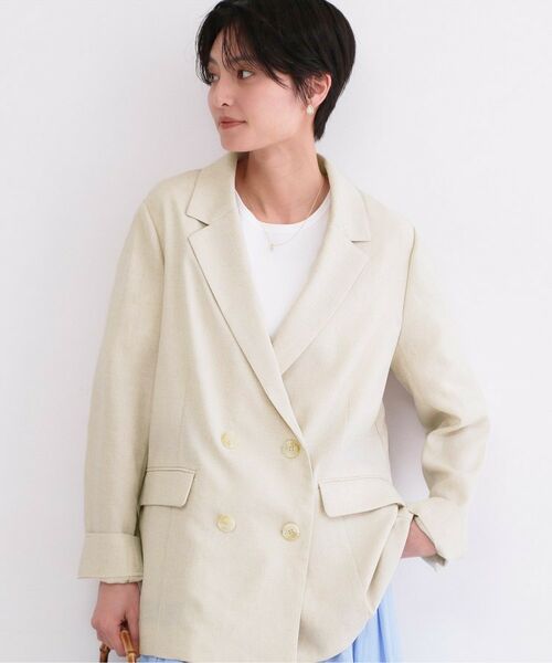 OPAQUE.CLIP / オペーク ドット クリップ テーラードジャケット | ダブルブレストジャケット【洗える/UVケア/防シワ加工/接触冷感】（ライトベージュ(051)）