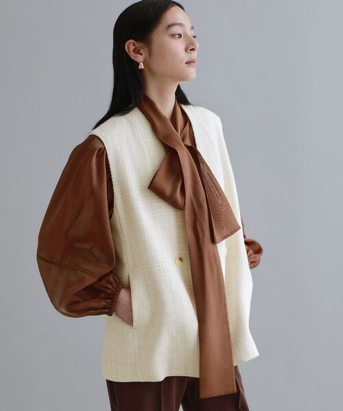 OPAQUE.CLIP / オペーク ドット クリップ ベスト | 【es】ファンシーツイードノーカラージレ／セットアップ対応【洗える】 | 詳細1