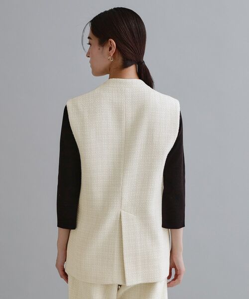 OPAQUE.CLIP / オペーク ドット クリップ ベスト | 【es】ファンシーツイードノーカラージレ／セットアップ対応【洗える】 | 詳細10