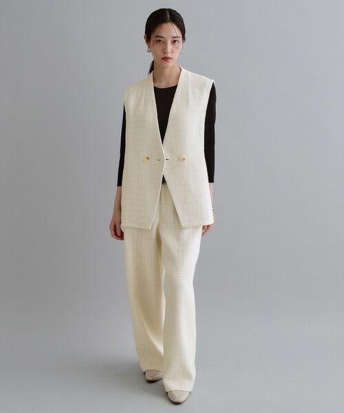 OPAQUE.CLIP / オペーク ドット クリップ ベスト | 【es】ファンシーツイードノーカラージレ／セットアップ対応【洗える】 | 詳細5