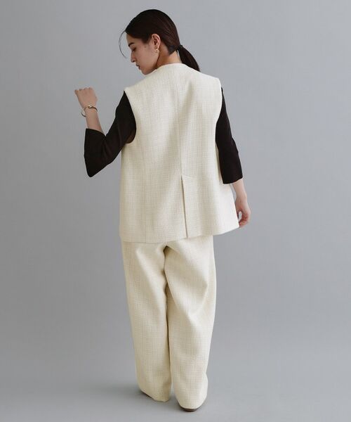 OPAQUE.CLIP / オペーク ドット クリップ ベスト | 【es】ファンシーツイードノーカラージレ／セットアップ対応【洗える】 | 詳細6