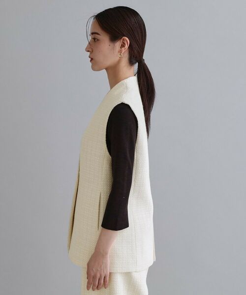 OPAQUE.CLIP / オペーク ドット クリップ ベスト | 【es】ファンシーツイードノーカラージレ／セットアップ対応【洗える】 | 詳細9