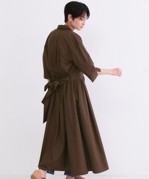 OPAQUE.CLIP / オペーク ドット クリップ ロング・マキシ丈ワンピース | サッシュリボンベルト付きフレアシャツワンピース【洗濯機OK/防シワ加工】 | 詳細1