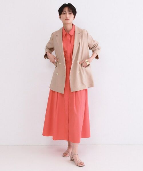 OPAQUE.CLIP / オペーク ドット クリップ ロング・マキシ丈ワンピース | サッシュリボンベルト付きフレアシャツワンピース【洗濯機OK/防シワ加工】 | 詳細10