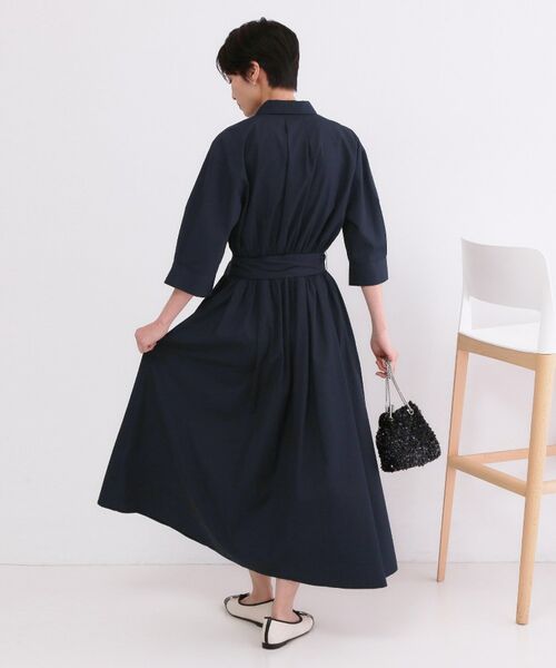 OPAQUE.CLIP / オペーク ドット クリップ ロング・マキシ丈ワンピース | サッシュリボンベルト付きフレアシャツワンピース【洗濯機OK/防シワ加工】 | 詳細21