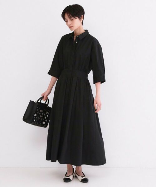 OPAQUE.CLIP / オペーク ドット クリップ ロング・マキシ丈ワンピース | サッシュリボンベルト付きフレアシャツワンピース【洗濯機OK/防シワ加工】 | 詳細24