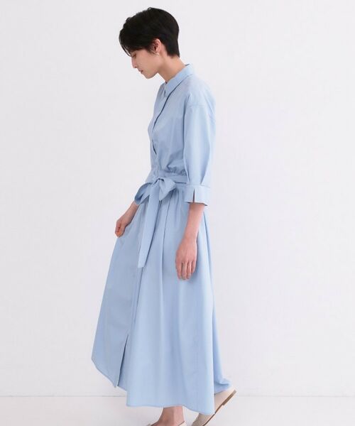 OPAQUE.CLIP / オペーク ドット クリップ ロング・マキシ丈ワンピース | サッシュリボンベルト付きフレアシャツワンピース【洗濯機OK/防シワ加工】 | 詳細28