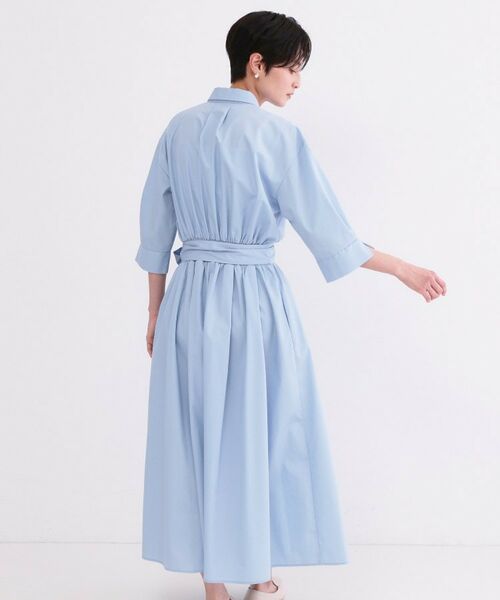 OPAQUE.CLIP / オペーク ドット クリップ ロング・マキシ丈ワンピース | サッシュリボンベルト付きフレアシャツワンピース【洗濯機OK/防シワ加工】 | 詳細29